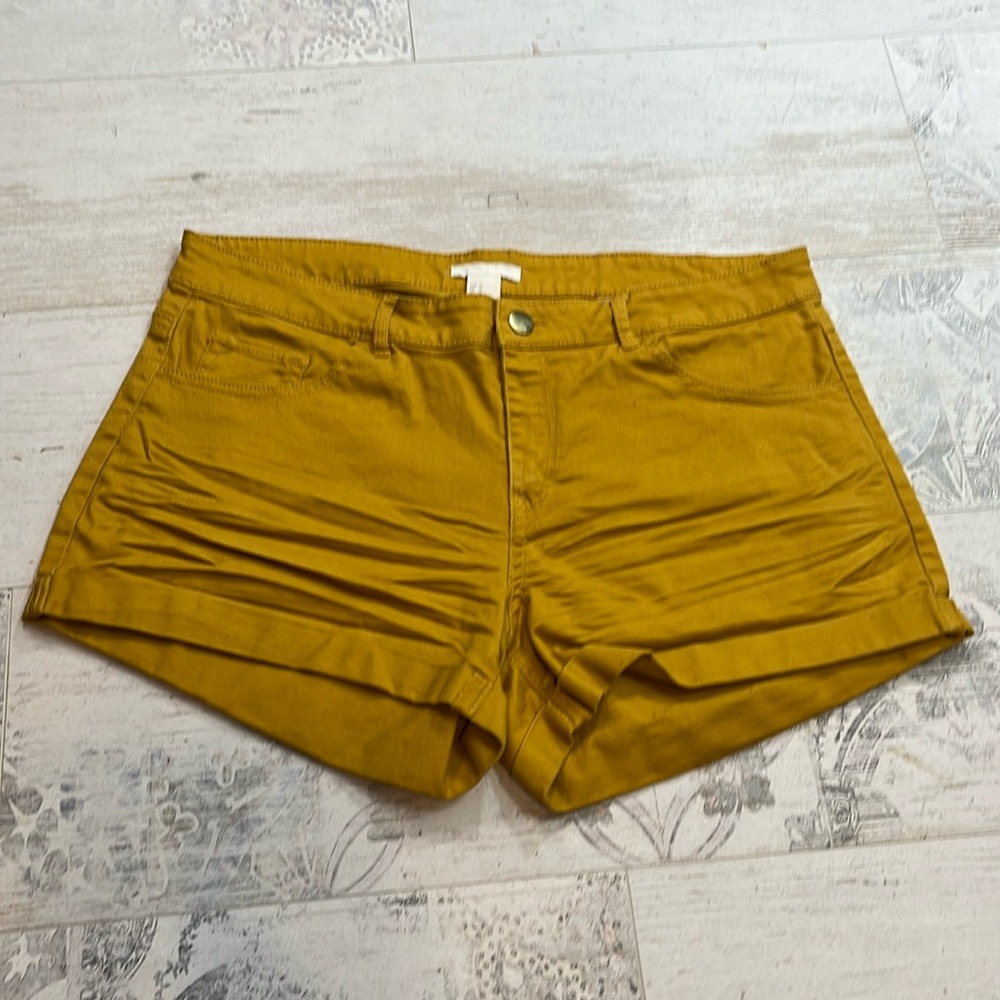 H&M Gold Yellow Jean Shorts Size 12